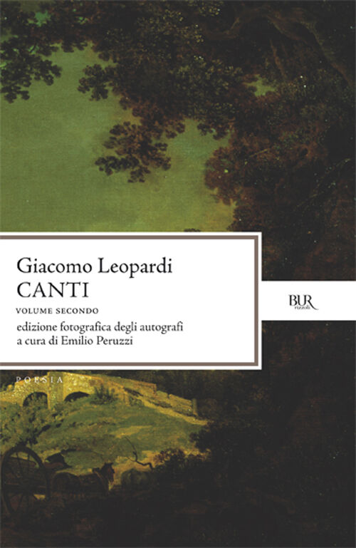 I Canti Giacomo Leopardi Libro BUR Biblioteca Univ Rizzoli