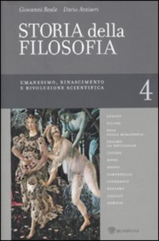 Storia Della Filosofia Dalle Origini A Oggi Vol 4 Umanesimo