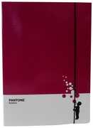 Cartoleria Cartelletta 3 lembi Pantone. Rosa Sowbread. Bolle di sapone Pantone