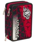 Cartoleria Astuccio attrezzato 3 zip Seven Dice Boy. Nero-Rosso Seven