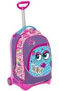 Cartoleria Zaino Trolley Seven Girl Facce da SJ. Viola-Azzurro Seven