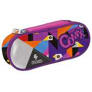Cartoleria Astuccio ovale organizzato Comix Flash. Fucsia-Azzurro Comix