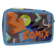 Cartoleria Astuccio attrezzato 3 zip Comix X. Blu Comix