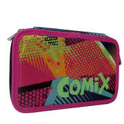 Cartoleria Astuccio attrezzato 3 zip Comix X. Fucsia Comix