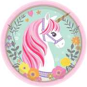 Idee regalo Magical Unicorn. 8 Piatti 18 Cm Giocoplast