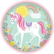 Idee regalo Magical Unicorn. 8 Piatti 23 Cm Giocoplast