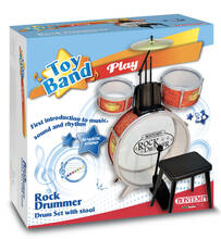 Giocattolo Bontempi 51 4504 . Rock Drummer. Batteria Grancassa Con Pedale 2 Tamburi Piatto Metallico Con Sgabello Bontempi