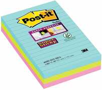 Cartoleria 3M Post-it. Foglietti Post-It Super Sticky Grandi Formati. Confezione Da 3 Blocchetti Senza Film Singolo Da 90 Fogli Post-it