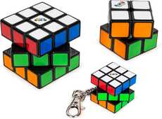 Giocattolo RUBIK'S Il Cubo, Family confezione regalo 3x3 + 2x2 + 3x3 portachiavi Spin Master