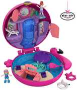 Giocattolo Polly Pocket. Set Piscina dei Fenicotteri con Nuovo Cofanetto. 2 Dolls. 1 Micro-Veicolo e Accessori Mattel