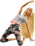 Giocattolo Barbie Bambola con 22 Punti Snodabili con Capelli Biondi e Abiti da Yoga. Multicolore Mattel
