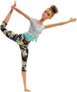 Giocattolo Barbie. Bambola con 22 Punti Snodabili con Chignon e Abiti da Yoga. Multicolore Mattel