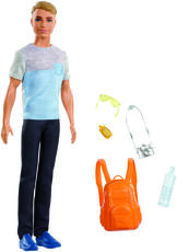 Giocattolo Barbie Ken in Viaggio. Bambola con Fotocamera. Zaino e Altri Accessori Mattel