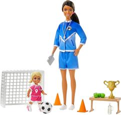 Giocattolo Barbie Playset ?Allenatrice di Calcio con 2 Bambole e Accessori Giocattolo per Bambini 3+ Anni, GJM71 Barbie