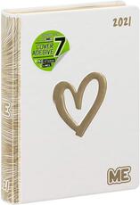 Cartoleria Diario Me - My Evolution 2020-2021, 16 mesi Medium Bianco con cuore Panini