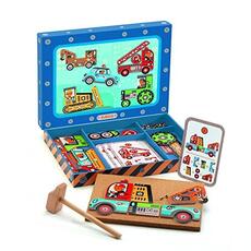 Giocattolo Kit creativo Tap Tap Veicoli con chiodini e martello Djeco