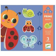 Giocattolo Set 3 Puzzle in Legno. Animali del giardino Djeco