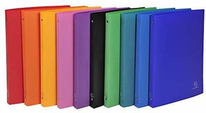 Cartoleria Quaderno ad anelli A4 Exacompta in PPL Opaco 4 anelli Colori Assortiti - 1,5 cm Exacompta