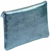 Cartoleria Astuccio trousse piatta Clairefontaine in pelle iridescente. Indaco Clairefontaine