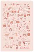 Cartoleria Taccuino Clairefontaine Twice spillato a righe. Rosa marshmallow Clairefontaine