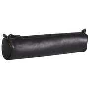 Cartoleria Astuccio mini Age Bag rotondo in pelle. Nero Clairefontaine