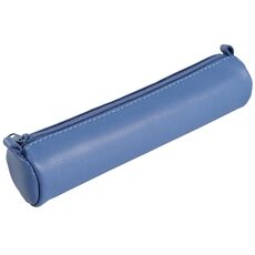 Cartoleria Astuccio mini Age Bag rotondo in pelle. Blu Clairefontaine