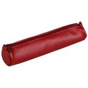 Cartoleria Astuccio mini Age Bag rotondo in pelle. Rosso Clairefontaine