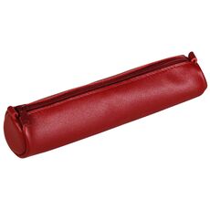 Cartoleria Astuccio mini Age Bag rotondo in pelle. Rosso Clairefontaine