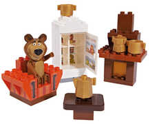 Giocattolo Masha e Orso. Mattoncini. Salotto 35 pezzi con Orso Simba Toys