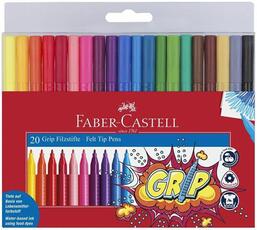 Cartoleria Pennarelli Faber-Castell Grip Colour Marker. Bustina 20 colori Faber-Castell