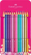 Cartoleria Matite colorate Faber-Castell Sparkle. Astuccio metallico 12 colori Faber-Castell