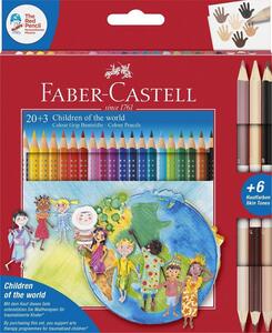 Cartoleria Matite colorate Faber-Castell Grip Chidren of the world. Astuccio cartone 20+3 matite Faber-Castell