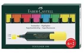 Cartoleria Confezione 6+2 evidenziatori Faber-Castell Textliner 48 Superfluorescent Faber-Castell