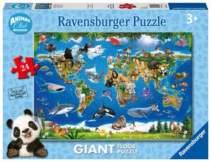 Giocattolo Ravensburger 5555. Puzzle Gigante Da Pavimento 24 Pz. Animal Club Ravensburger