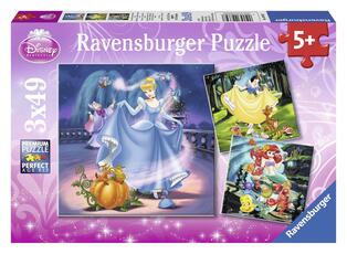 Giocattolo Ravensburger - Puzzle Principesse Disney A, Collezione 3x49, 3 Puzzle da 49 Pezzi, Età Raccomandata 5+ Anni Ravensburger