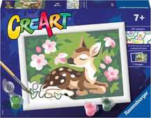 Giocattolo Ravensburger - CreArt Serie E: Cerbiatto fra i Fiori, Kit per Dipingere con i Numeri, Ravensburger