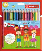 Cartoleria Pastelli Stabilo Color. Confezione in cartone con 24 matite colorate (con FLUO) Stabilo