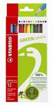 Cartoleria Pastelli STABILO GREENcolors. Scatola in cartone 12 matite colorate Stabilo