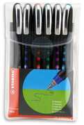 Cartoleria Penna roller STABILO bl@ck. Confezione 6 colori assortiti Stabilo