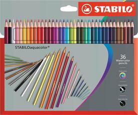 Cartoleria Pastelli STABILO aquacolor. Scatola in cartone 36 matite colorate acquerellabili Stabilo