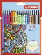 Cartoleria Pennarelli STABILO Pen 68. Scatola in cartone 18 colori Stabilo
