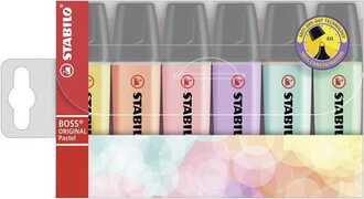 Cartoleria Evidenziatore STABILO BOSS Pastel. Astuccio 6 colori assortiti Stabilo