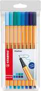 Cartoleria Pennarelli Fineliner STABILO point 88. Astuccio 8 colori sfumature di blu Stabilo