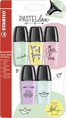 Cartoleria Evidenziatori STABILO BOSS MINI PASTELlove. Confezione 5 colori Stabilo