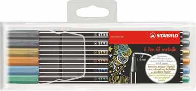 Cartoleria Pennarelli STABILO Pen 68 metallic. Astuccio 6 colori Stabilo
