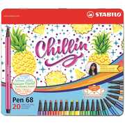 Cartoleria Pennarelli STABILO Pen 68 Limited Edition Design Ananas. Scatola in metallo 20 colori Stabilo