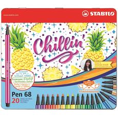 Cartoleria Pennarelli STABILO Pen 68 Limited Edition Design Ananas. Scatola in metallo 20 colori Stabilo