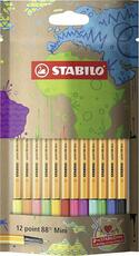 Cartoleria Penna a punta fine STABILO point 88 Mini #mySTABILOdesign - Confezione 12 colori Stabilo