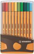 Cartoleria Pennarelli Fineliner STABILO point 88 Colorparade. Astuccio Desk-Set antracite-arancione 20 colori Stabilo