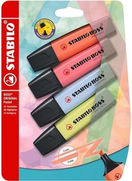 Edizione 100/% PASTEL 10 evidenziatori STABILO BOSS ORIGINAL Pastel Desk-Set Evidenziatore
